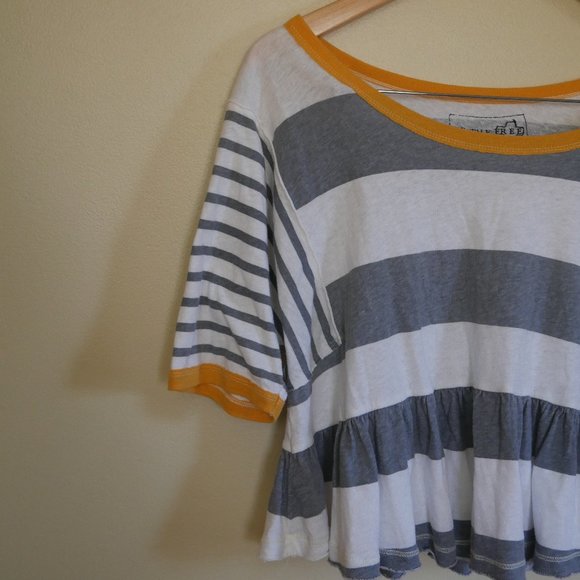 We The Free Striped Crop Peplum Top Size S - Picture 2 of 7